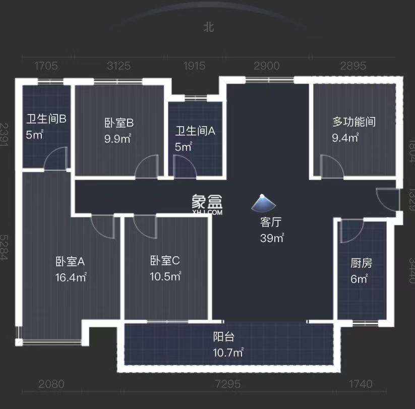 桂花城  4室2厅2卫   73.80万室内图1