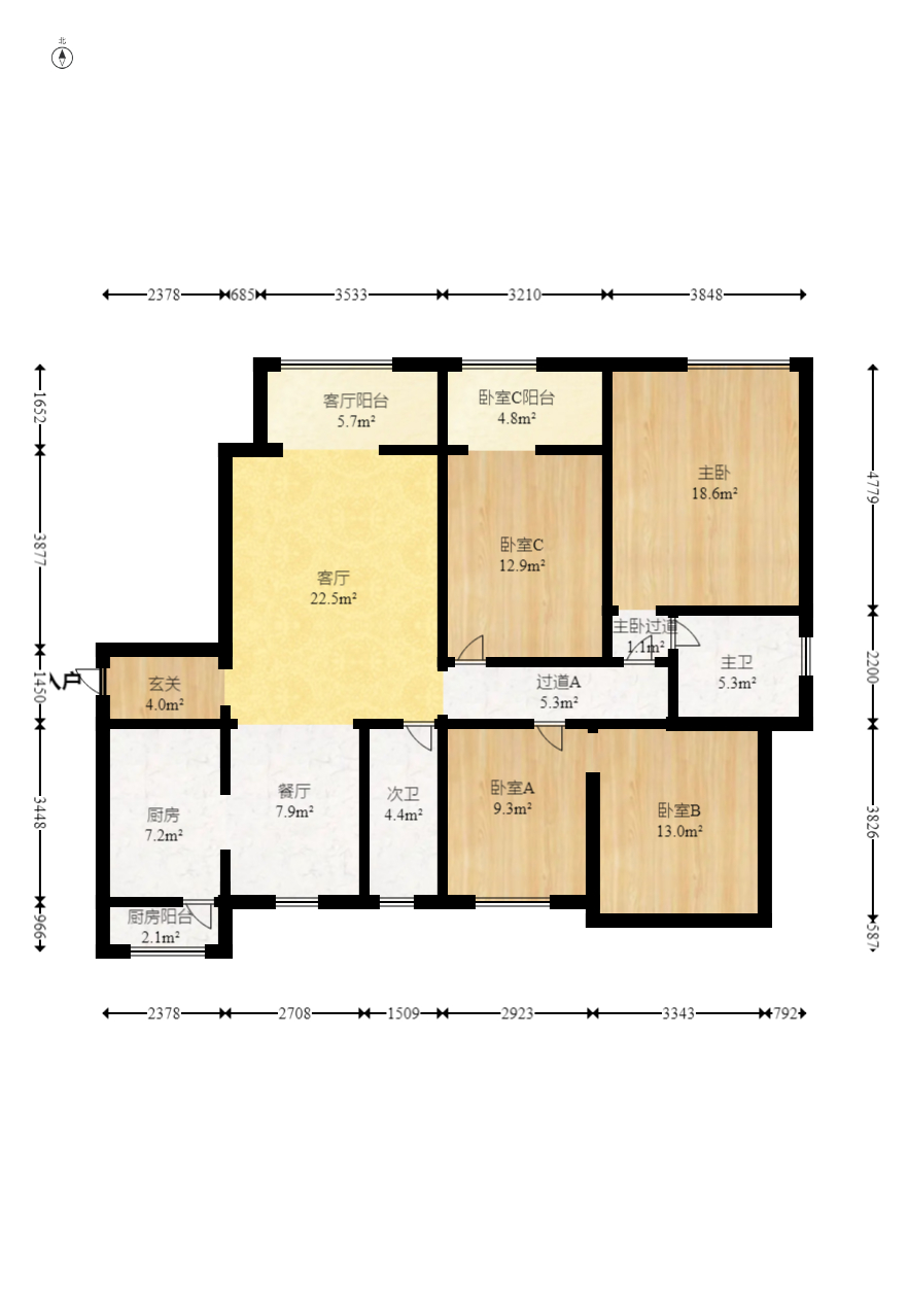八方小区C区  4室2厅2卫    475.0万室内图1