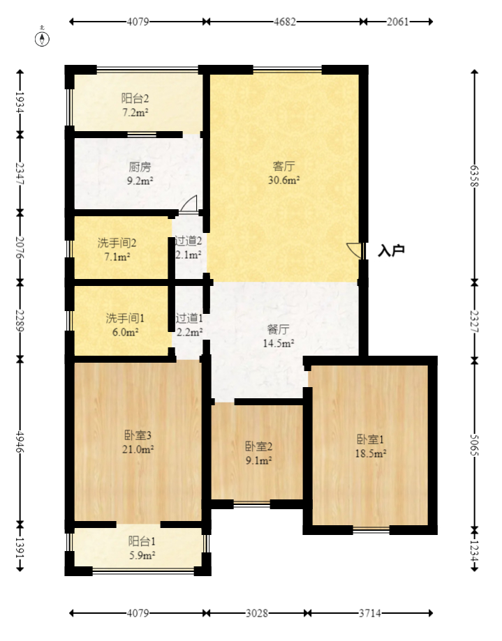 香溢豪庭  3室2厅2卫    125.99万室内图1