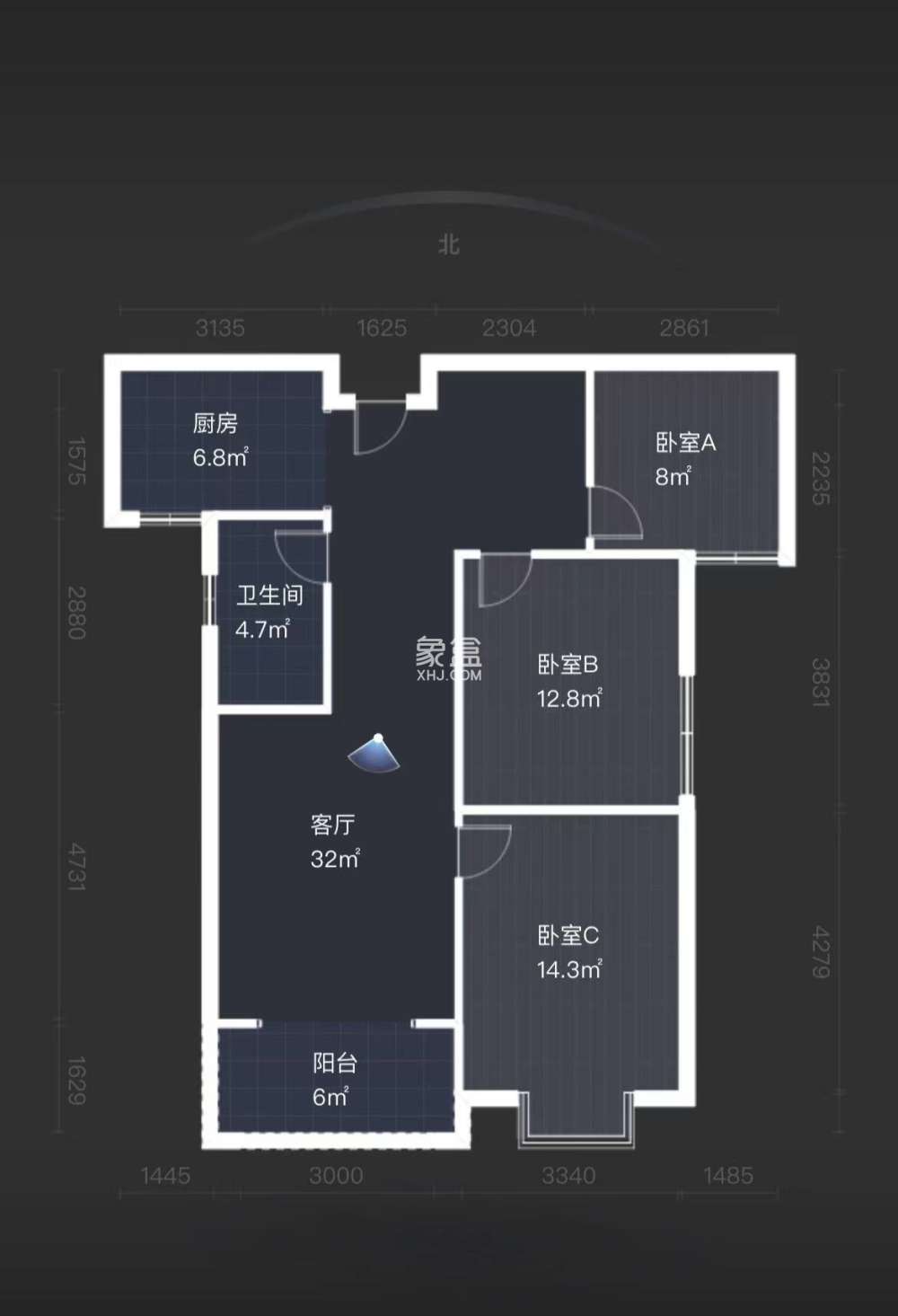 西郡佳园  3室2厅1卫   69.80万