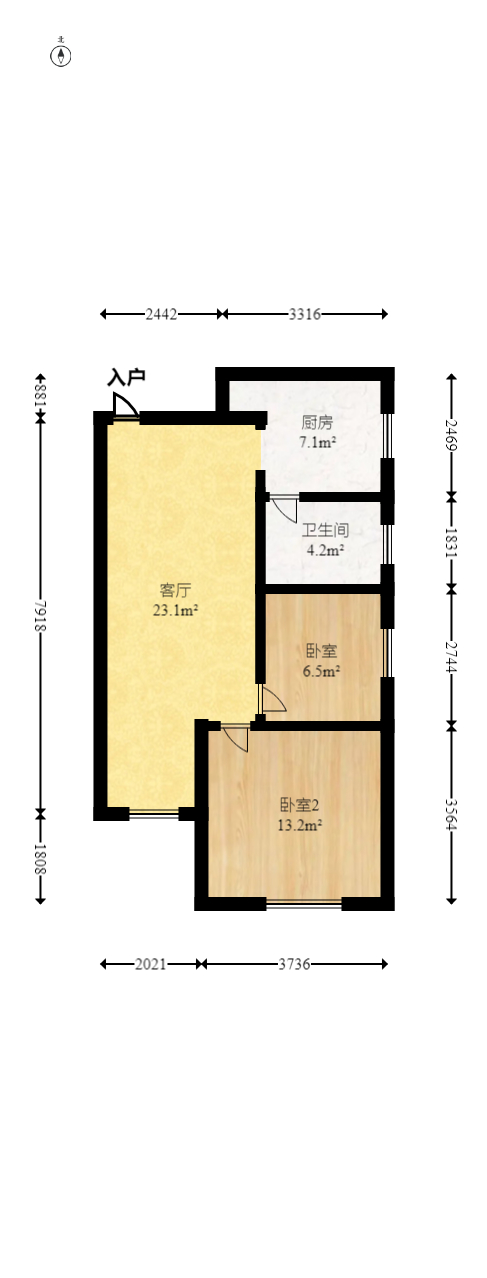 金广星苑  2室2厅1卫   38.00万室内图1