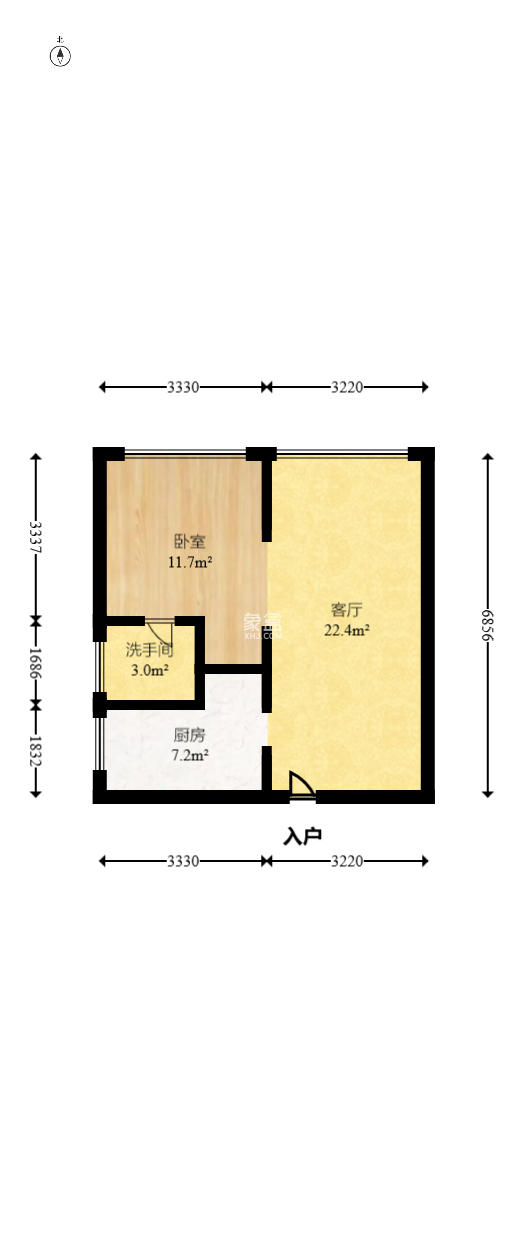 上海城小区  1室1厅1卫   42.00万室内图1