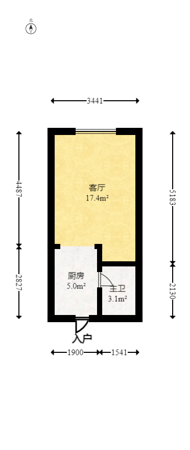 碧桂园翘楚棠  1室1厅1卫   19.80万室内图1