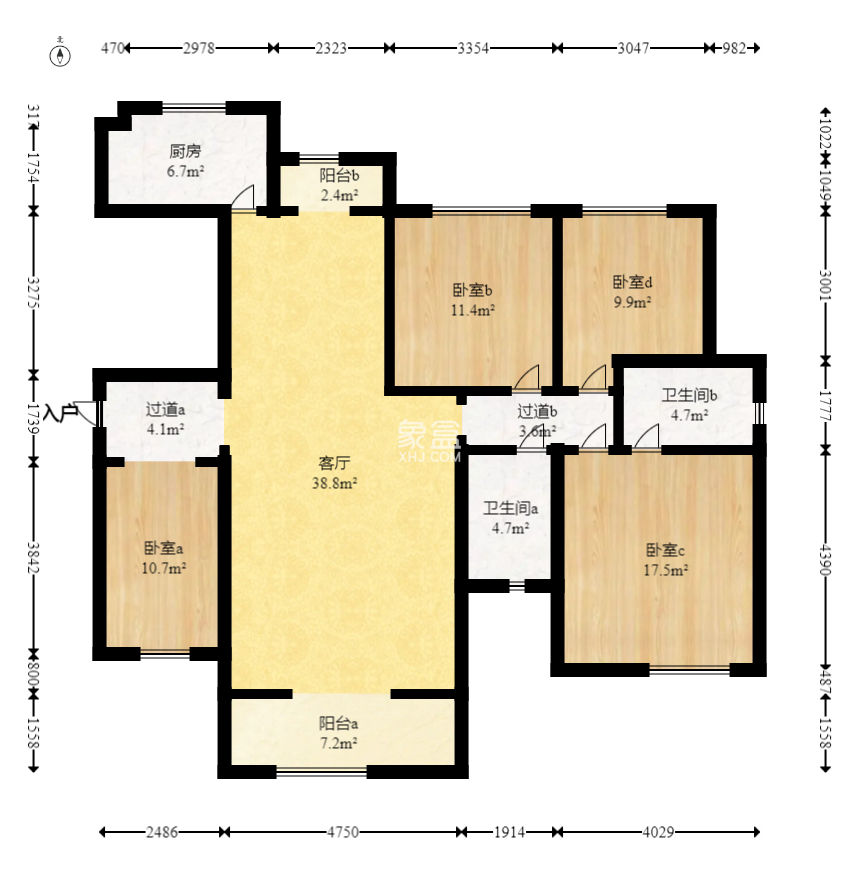金谷豪庭  4室2厅2卫    70.0万