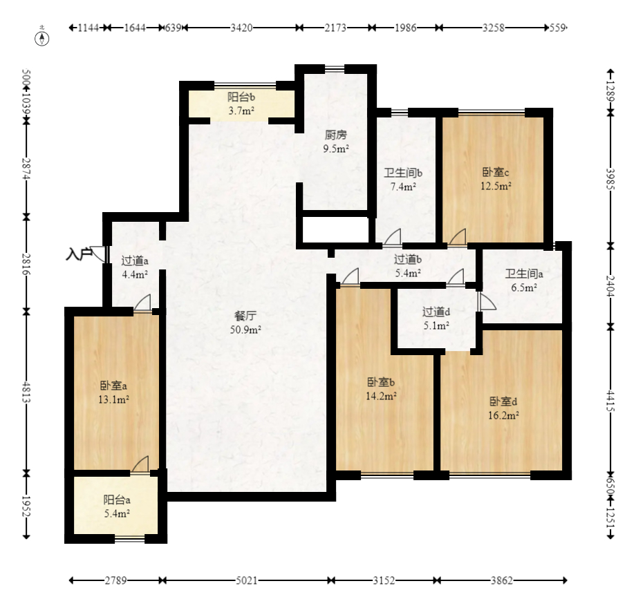 和美星城  4室2厅2卫    151.97万室内图1