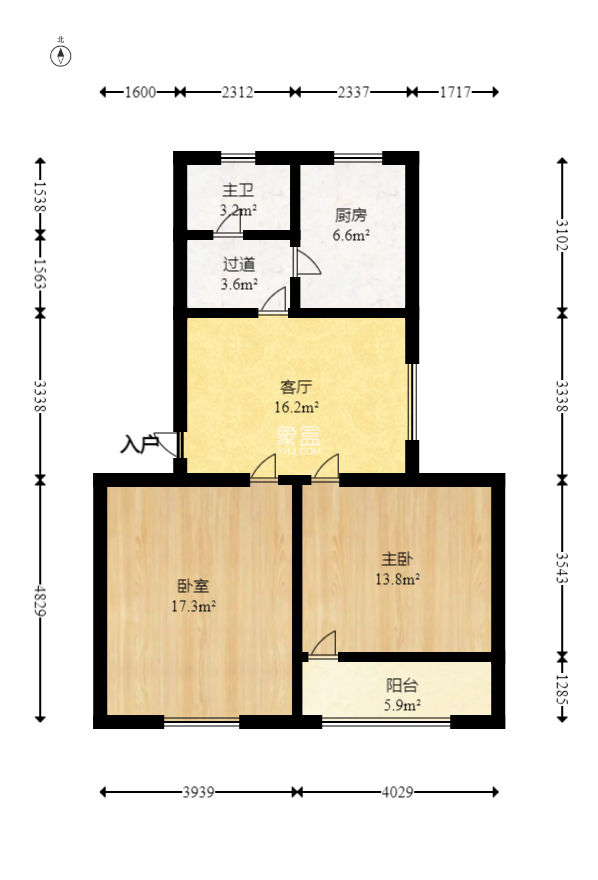 73分局（电信宿舍）  2室1厅1卫   80.00万
