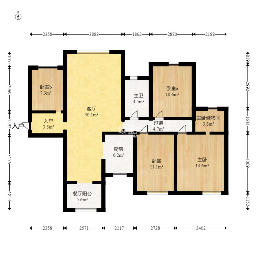 盛地尊域  4室2厅2卫    82.0万