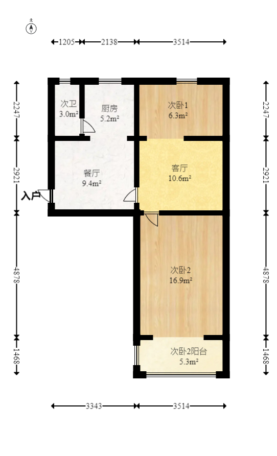 东瓜山一村  2室1厅1卫   40.00万室内图1