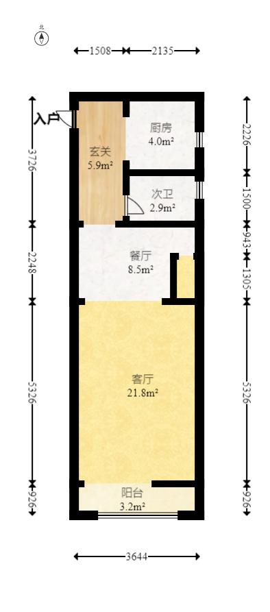 麓江春  2室2厅1卫   81.00万室内图1