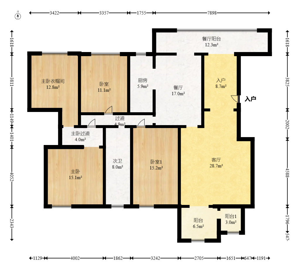 万象凯旋湾 4室2厅2卫 150.0万 万象凯旋湾 4室2厅2卫 150.0万户型图