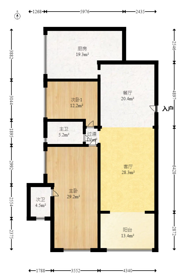 瑞都豪庭  3室2厅1卫   150.00万室内图1