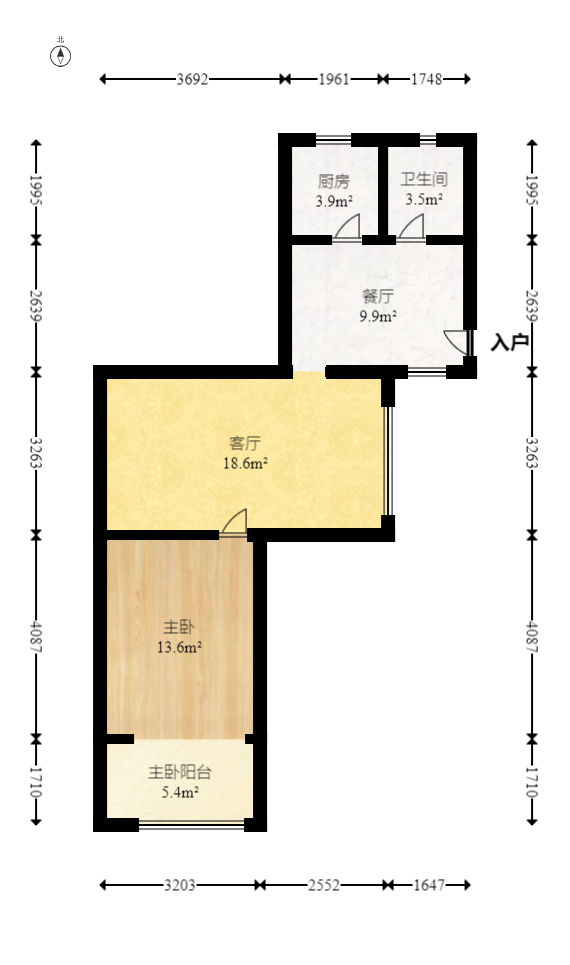 蒋家垅省建六公司宿舍  2室2厅1卫   50.00万室内图1