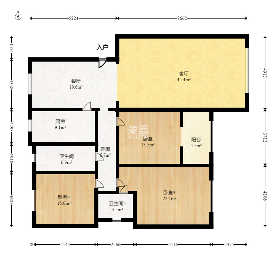 星沙镇泉塘村（司法学院宿舍）  3室2厅2卫    90.16万