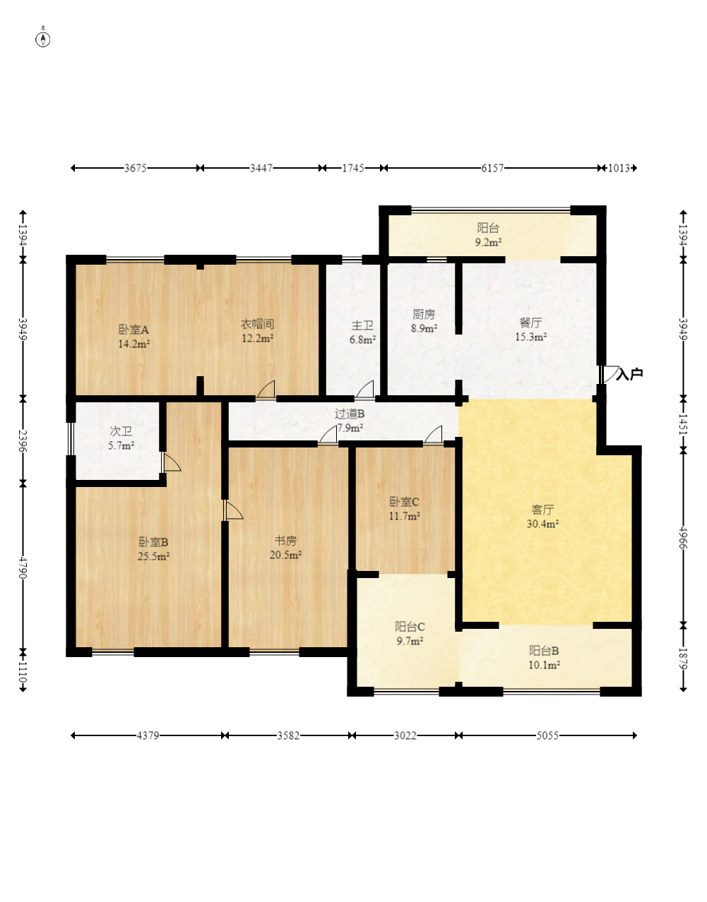 鑫远湘府华城  5室2厅2卫    235.0万室内图1
