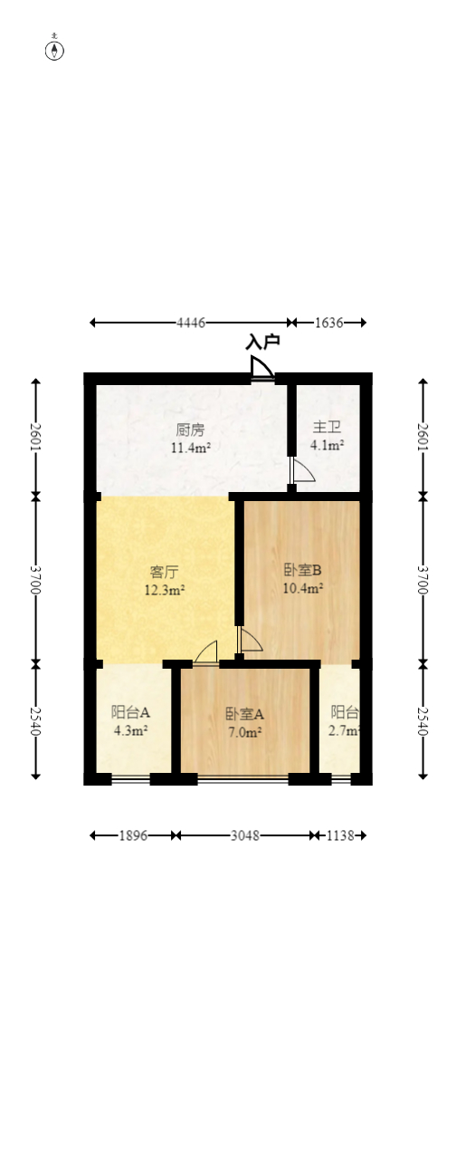 才子嘉都  2室1厅1卫   45.00万室内图1