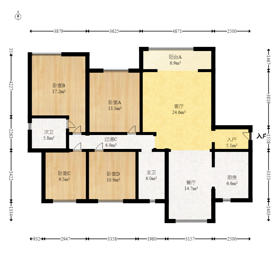 中建嘉和城凤凰台（中建瑞兴家园）  4室2厅2卫   155.00万室内图1