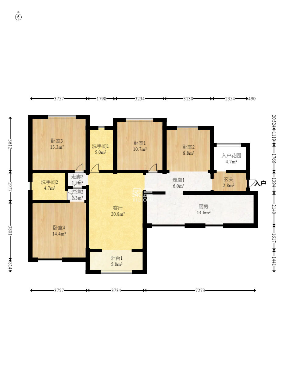 南城印象  4室2厅2卫    120.0万