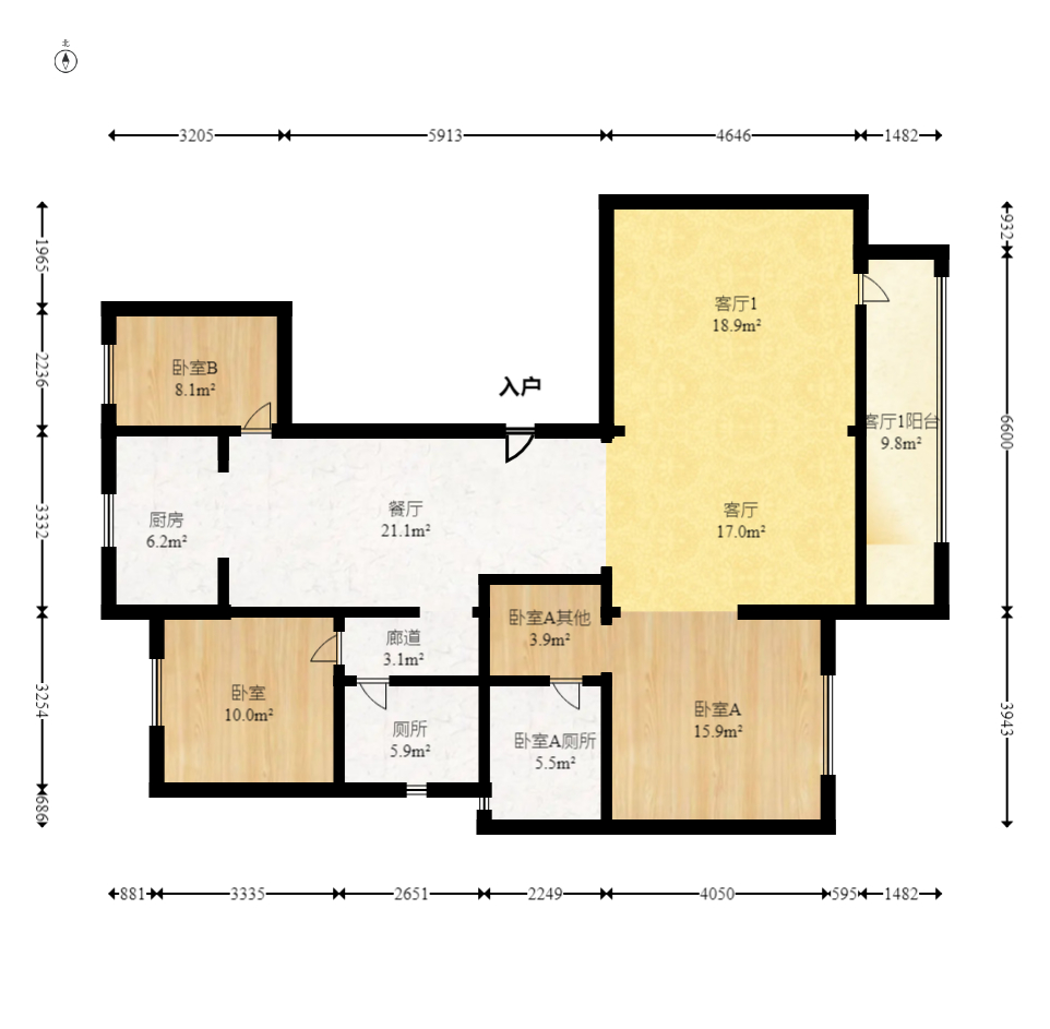 建发电建江山悦  3室2厅2卫    132.0万室内图1