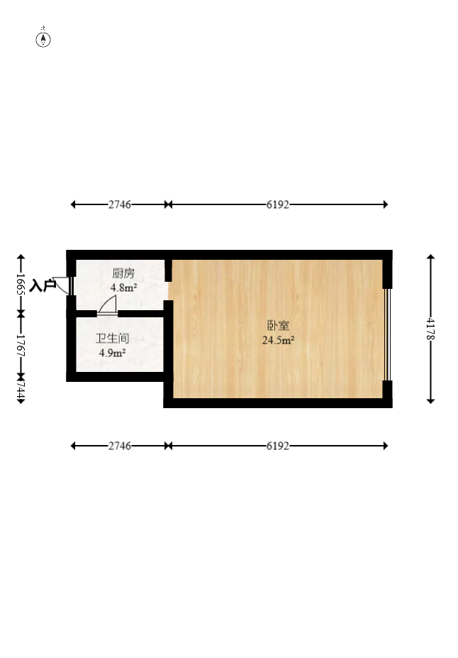 里约荟 1室1厅1卫 35.5万 里约荟 1室1厅1卫 35.5万户型图