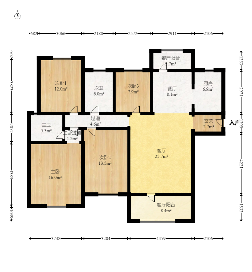 阳光丽城一期  4室2厅2卫    187.88万室内图1