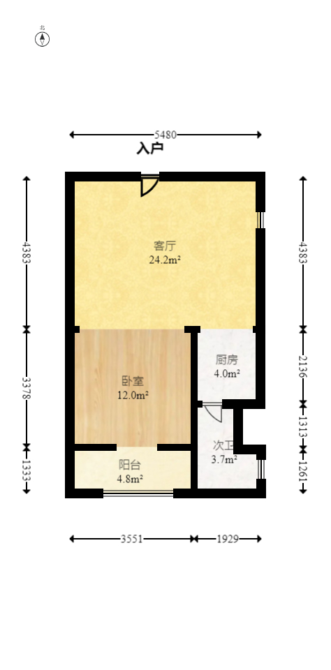天骄福邸  1室1厅1卫   60.00万室内图1