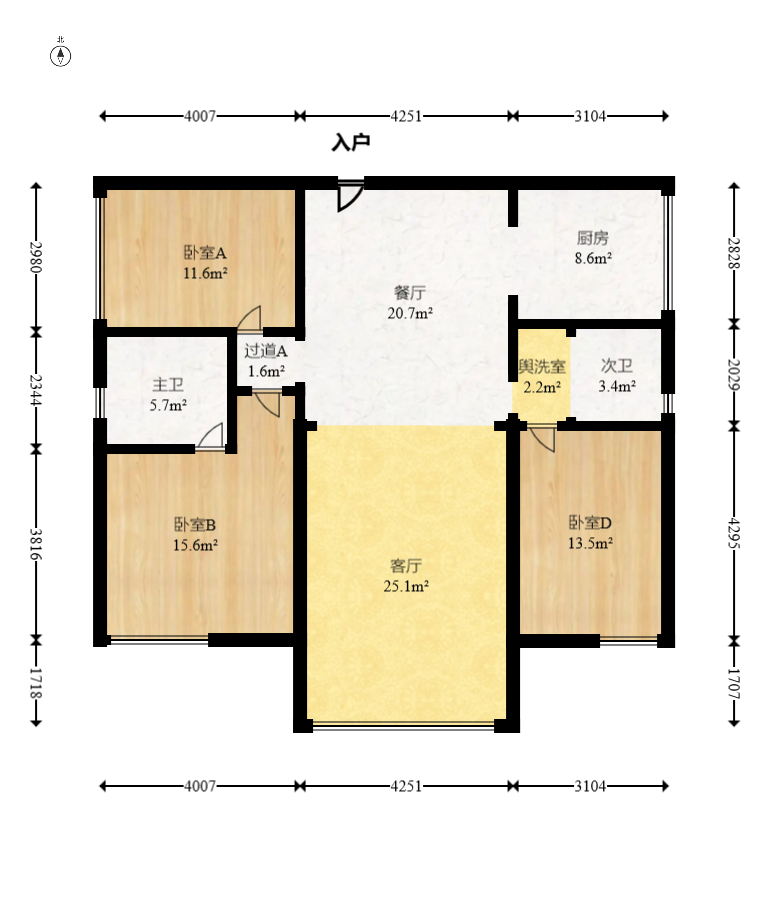 中建嘉和城  3室2厅2卫    126.0万室内图1