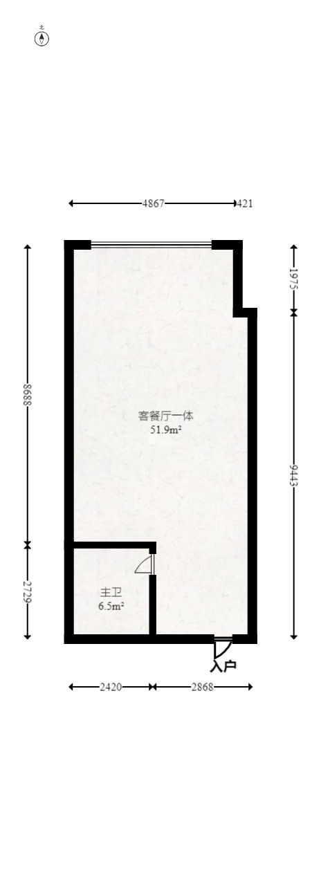 京武浪琴山三期（京武中心）  1室1厅1卫   63.00万
