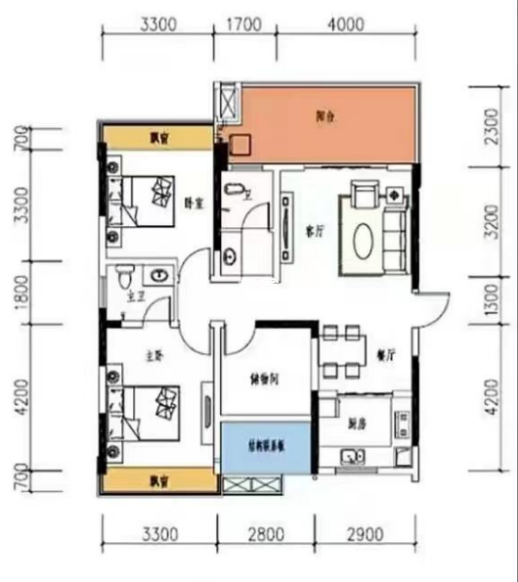 金轮翡翠名园 3室2厅2卫 69.8万 金轮翡翠名园 3室2厅2卫 69.8万室内图