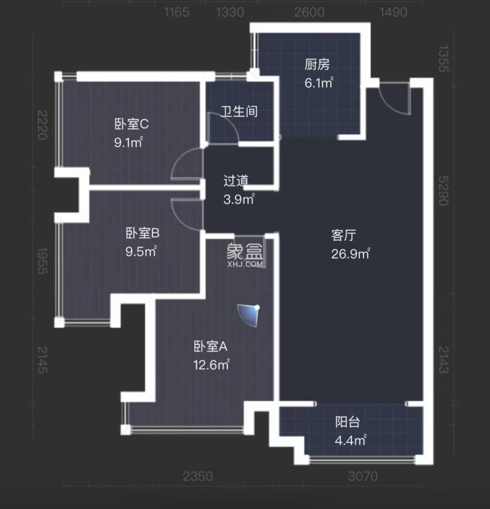 金轮津桥华府 3室2厅1卫 75.0万 金轮津桥华府 3室2厅1卫 75.0万室内图