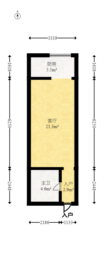 明城公寓  1室1厅1卫   29.00万室内图1