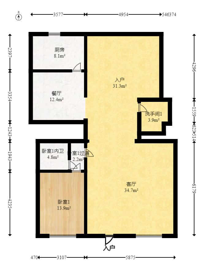 德政园  5室3厅3卫    205.0万室内图1