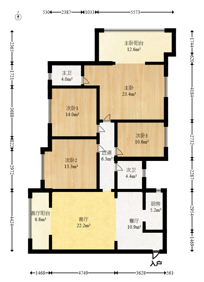 星蓝湾  4室2厅2卫    118.8万室内图1
