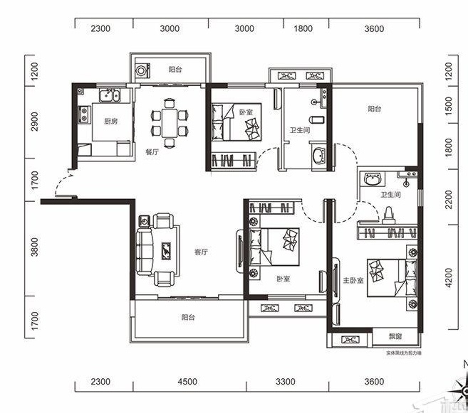 中建江湾壹号  4室2厅2卫   88.00万