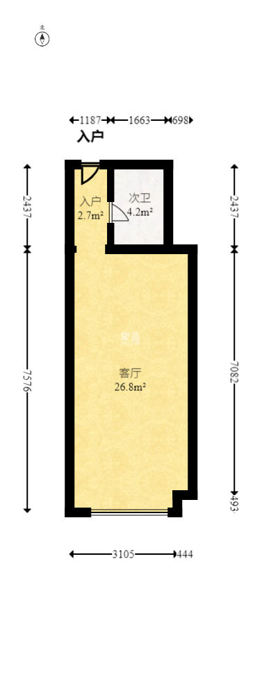 蓝湾国际广场  1室1厅1卫    33.88万