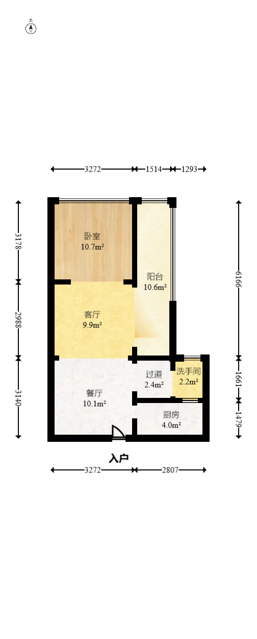 金领家族  1室1厅1卫   54.80万室内图1