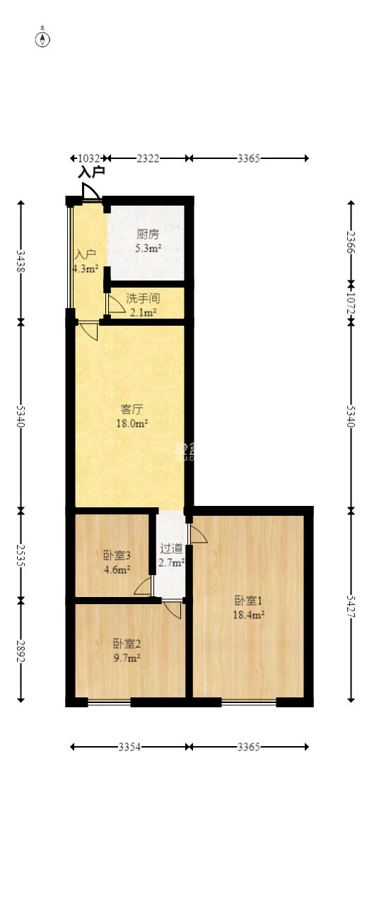 曙光中路纯居民小区  2室2厅1卫   60.00万