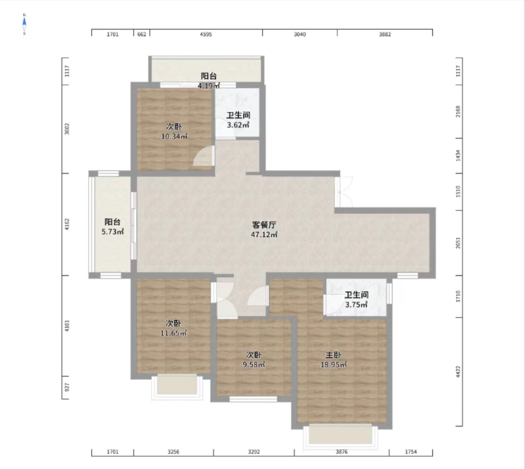 耀华大厦 4室2厅1卫 67.9万 耀华大厦 4室2厅1卫 67.9万室内图