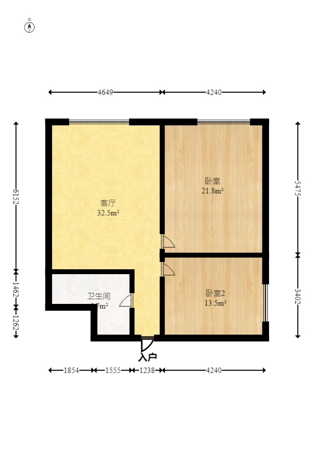 东方美地  1室1厅1卫   71.00万室内图1