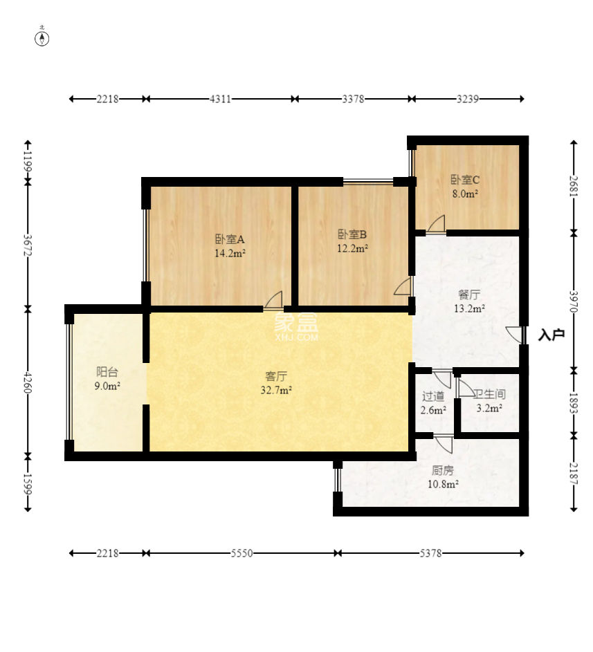 阳明山庄  3室2厅1卫   79.80万
