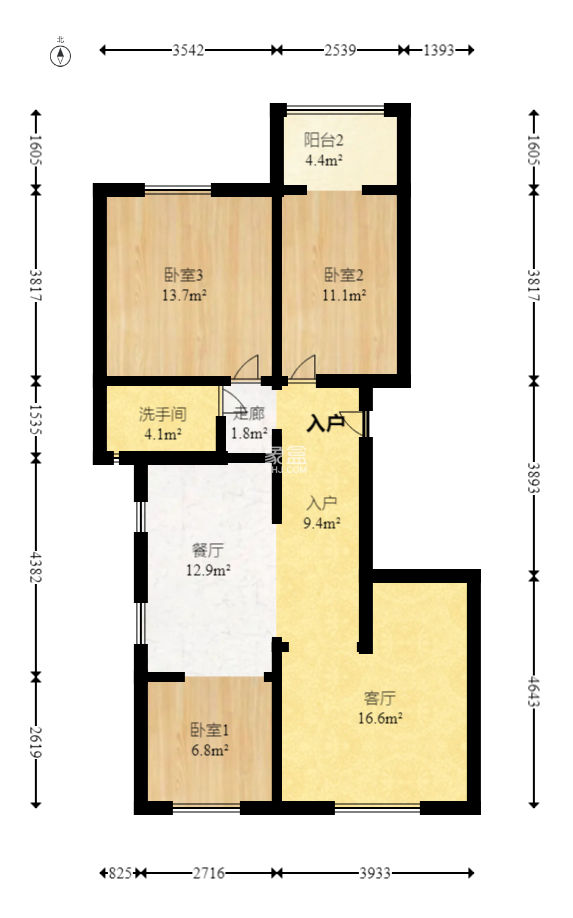 锦湘国际星城二期（锦雅苑）  3室2厅1卫    80.0万