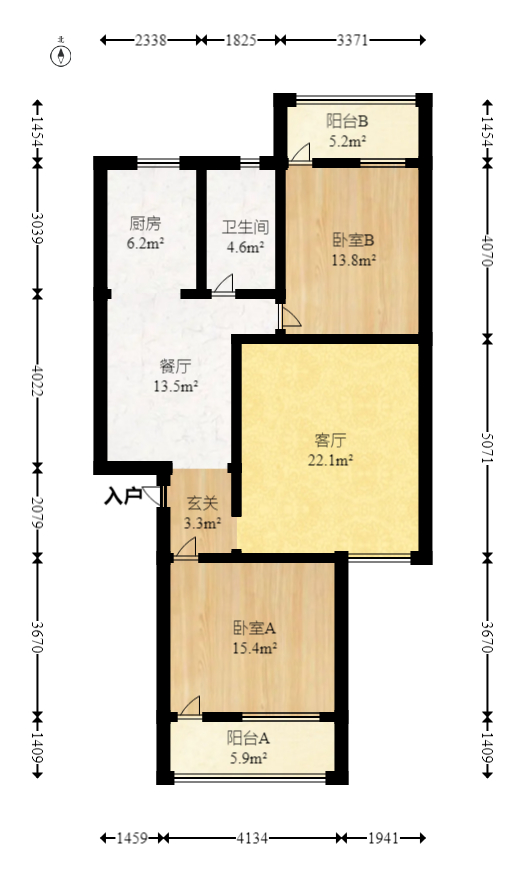 金帆小区  2室2厅1卫   45.00万室内图1