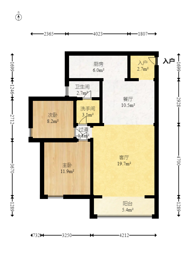 蓝山郡 2室2厅1卫 48.0万 蓝山郡 2室2厅1卫 48.0万户型图