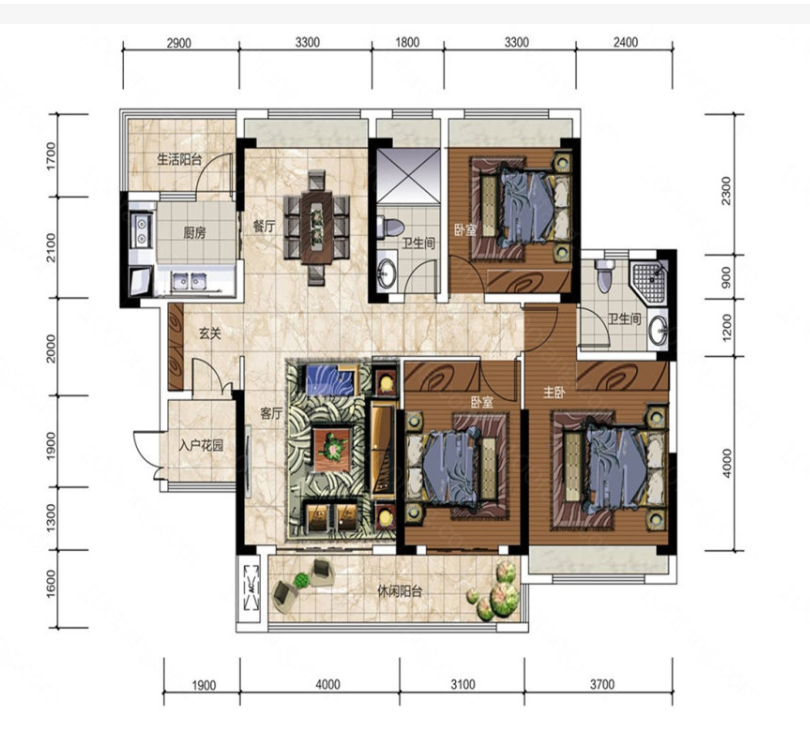 青龙湾(中央小镇)  3室2厅3卫    49.8万 青龙湾(中央小镇)  3室2厅3卫    49.8万室内图