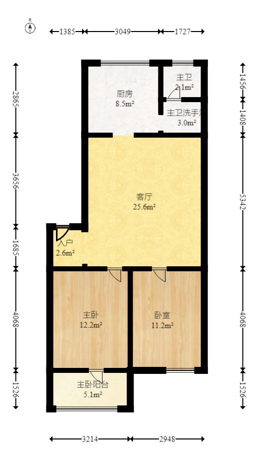 湘绣城  2室2厅1卫   30.00万室内图1