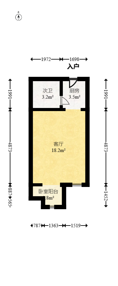 蓝光雍锦阁  1室1厅1卫   45.00万室内图1