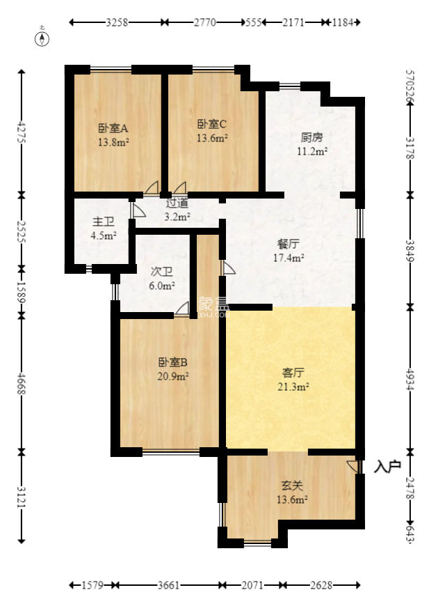 美林景园  3室2厅2卫   124.60万