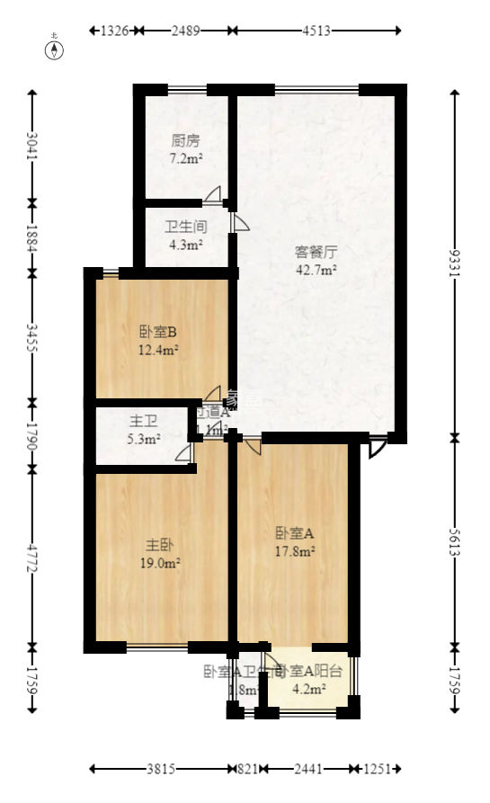 銀晟花園  3室2廳1衛(wèi)   75.00萬