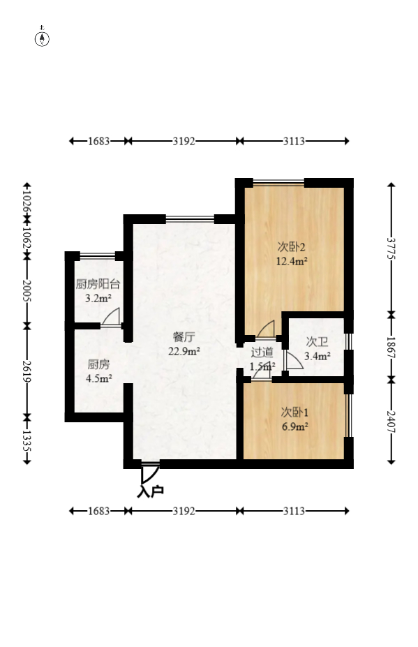 榮悅臺(tái)  2室2廳1衛(wèi)    86.0萬室內(nèi)圖1