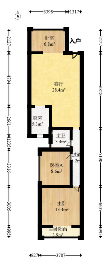 新长海广场  3室2厅1卫    41.8万室内图1