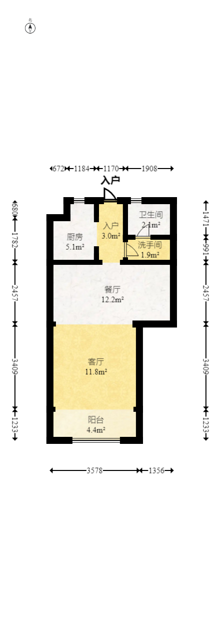 星湖湾一期高层  3室2厅3卫   104.50万室内图1